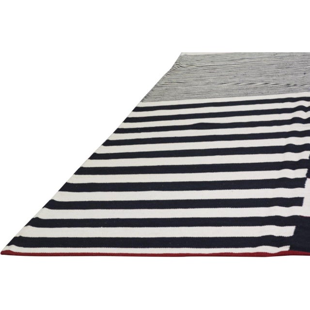 Afghan Modern Flatweave Kilim Wool Rug, 9'6"x12' For Sale - Image 4 of 6