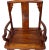 A Chinese handmade wooden chair from the 19th century, with hand-carved motifs, serpentine open arms and straight legs...