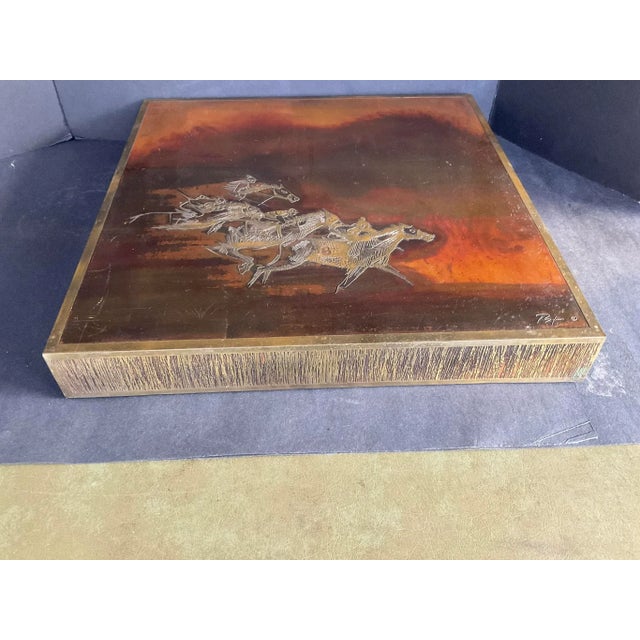 Mid Century Modern Bijan Brass Wall Plaque For Sale - Image 9 of 12