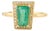 Unique 18k Gold Tapered Baguette Emerald Ring for Bride Size 6.5 For Sale