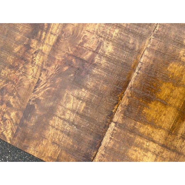 Vintage Solid Wood Trestle Dining Table For Sale In Philadelphia - Image 6 of 8