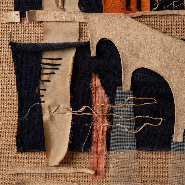 Mid-Century Modern Textile Collage, 1961 For Sale In Savannah - Image 6 of 11