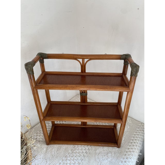 Bamboo and Rattan Shelf, 1970s For Sale - Image 14 of 15