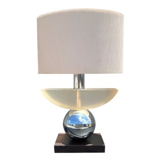 Vintage Postmodern Lucite and Chrome Lamp For Sale