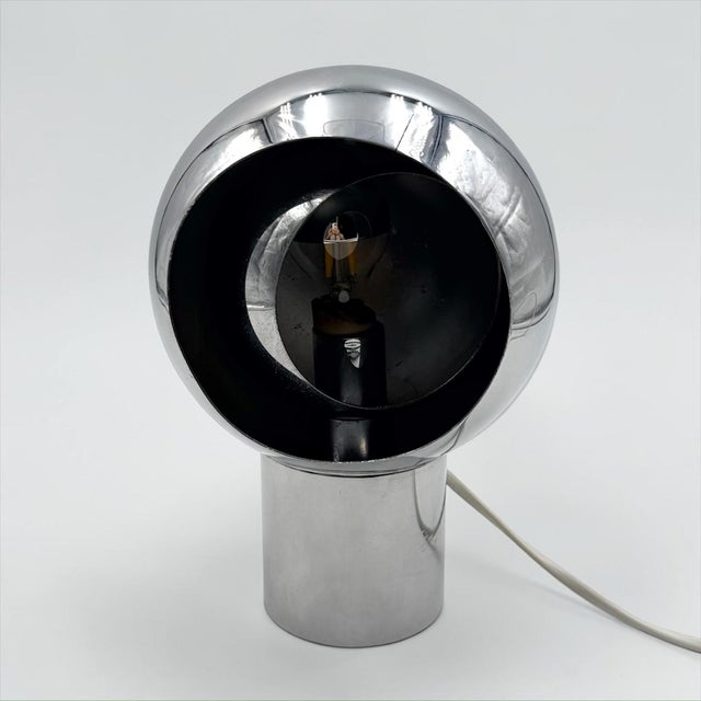 Space Age Chrome Table Lamp with Rotating Eclipse Shade, 1970s For Sale - Image 11 of 15