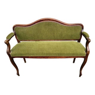 Vintage Green Sofa Bench, 1950s For Sale
