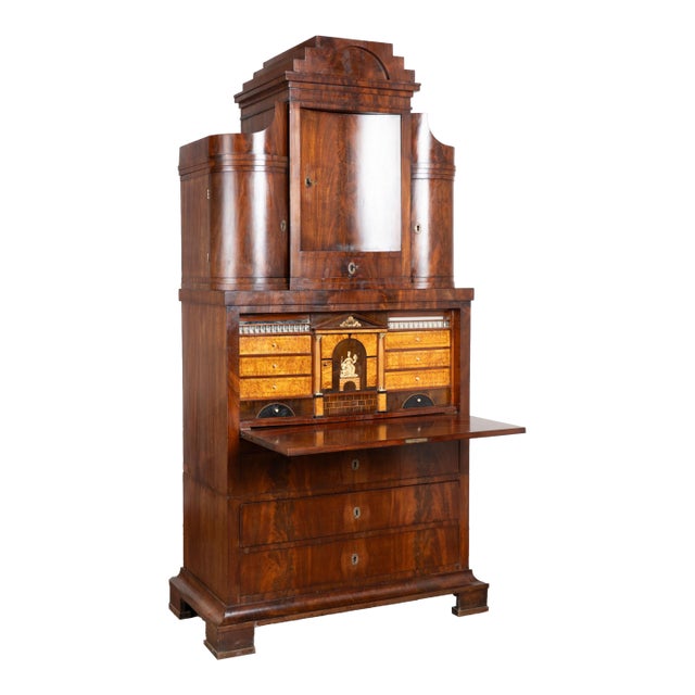 19th Century Danish Mahogany Tall Secretary Bureau For Sale