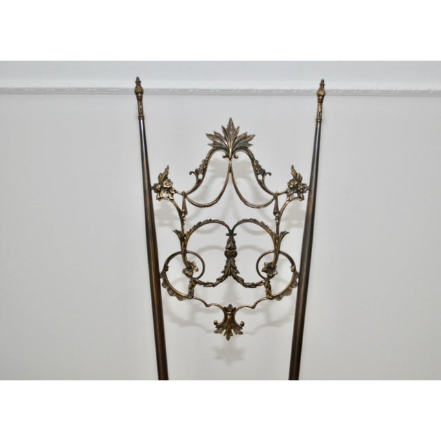 Set of Hollywood Regency Style Brass & Velvet Chiavarine Side Chairs For Sale - Image 4 of 8