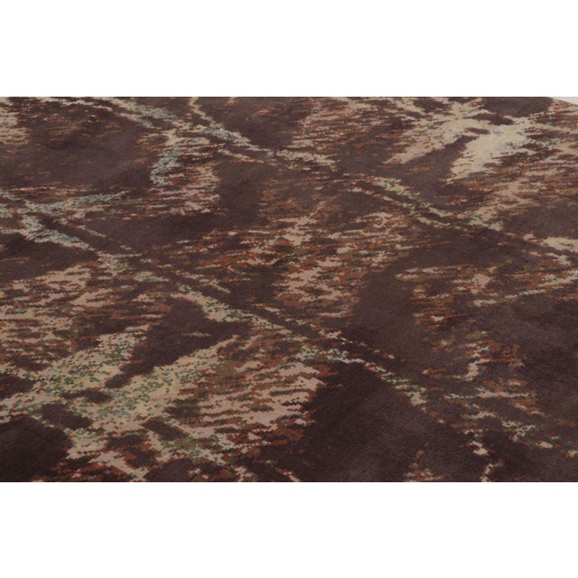 Art Deco Rug & Kilim Art Deco-Inspired Rug, Beige-Brown Geometric Gallery Runner For Sale - Image 3 of 10