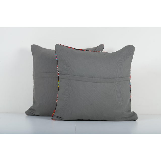 Turkish Jajim Kilim Pillow Cover - a Pair For Sale - Image 4 of 4