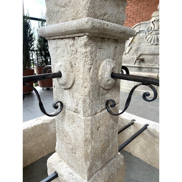 Roquevaire Carved Limestone 4-Spout Center Fountain From Provence, France For Sale - Image 12 of 13