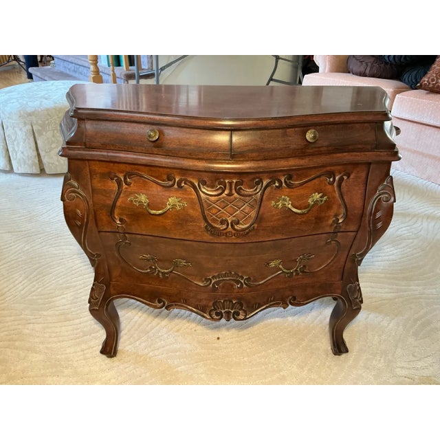 Enchanting Vintage Louis XV-Style Bombe Commode - A Whisper of Rococo Romance For Sale - Image 10 of 10