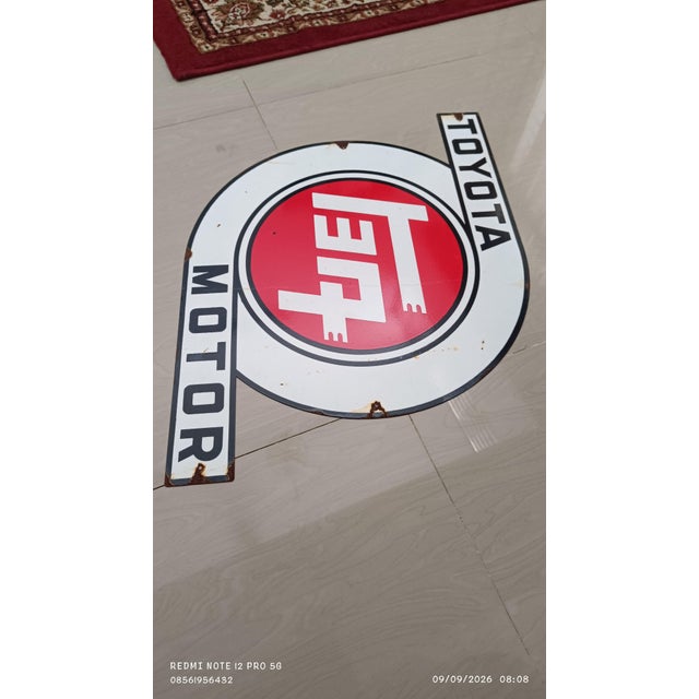 Vintage Toyota Motor Sign Advertising 2026 Reproduction 1.3mm Steel Teq Japanese Logo For Sale - Image 4 of 10