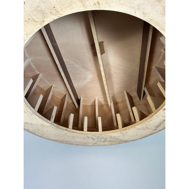 Large Horsehair Pouffe in Compressed Wood, 1980s For Sale - Image 10 of 11