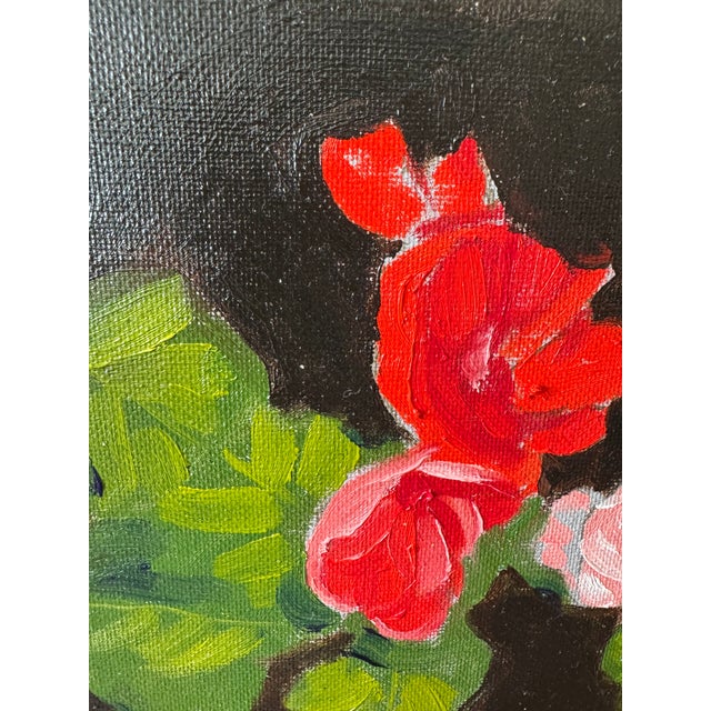 Expressionism George T. Chakos' Little Gem Series: "Begonias Beginning", Framed For Sale - Image 3 of 5