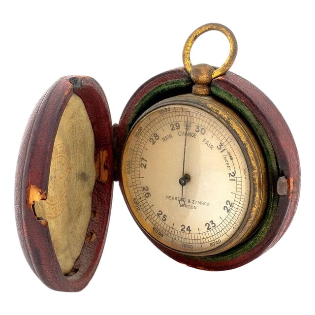 Negretti & Zambra Brass Pocket Barometer For Sale