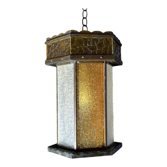 Large Mediterranean Gothic Swag Lamp For Sale