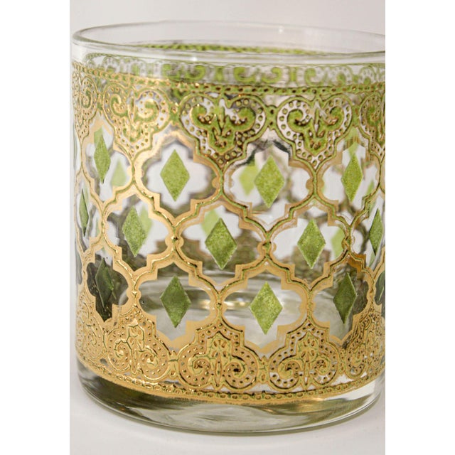 Glass Vintage Set of Old Fashioned Valencia by Culver With 22-Karat Gold For Sale - Image 7 of 14