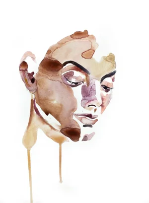 "Mend No. 2" Contemporary Original Expressionist Portrait Watercolor Painting by Elizabeth Becker
