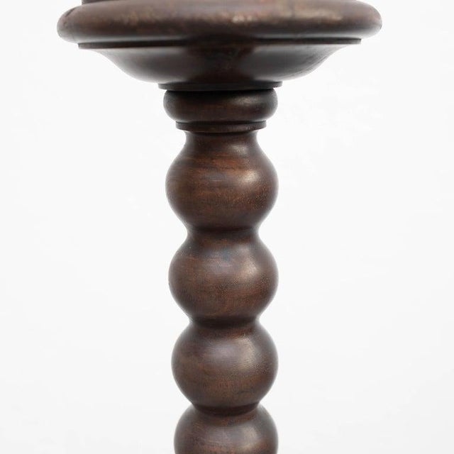 1950s Mid-Century Modern Spanish Wooden Pedestal, 1950 For Sale - Image 5 of 18
