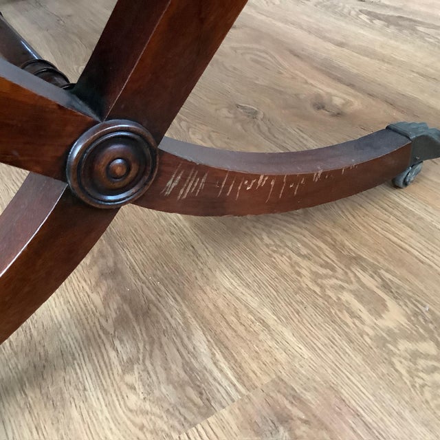 Antique Leather Top Drop Sided Coffee Table For Sale - Image 15 of 16