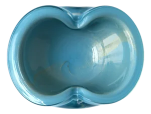 Italian Murano Blue and Gold Art Glass Bowl Alfredo Barbini, Ca Mid-20th Century
