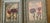 Beautiful pair of abstract modern floral paintings in ornate silvered frames. Acrylic on white paper, signed lower right.