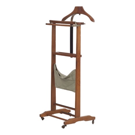 Valet in Beech with Wheels and Extendable Pole, 1950 For Sale