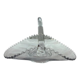 Mid 20th Century Imperial Glass Candlewick Basket For Sale