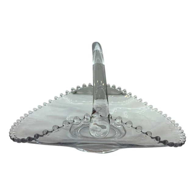 Mid 20th Century Imperial Glass Candlewick Basket For Sale