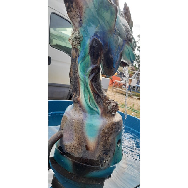 Earthenware Fountain Dolphin from Vallauris, 1950 For Sale - Image 11 of 14