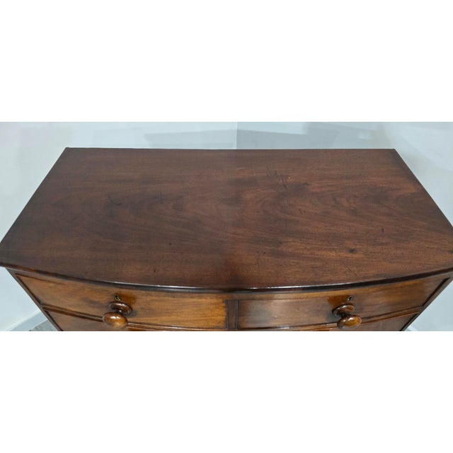 Mahogany Bow Front Chest Drawers, 1810 For Sale - Image 10 of 13