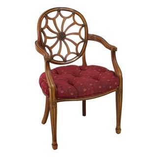 Vintage Mahogany Federal Style Spiderback Armchair For Sale