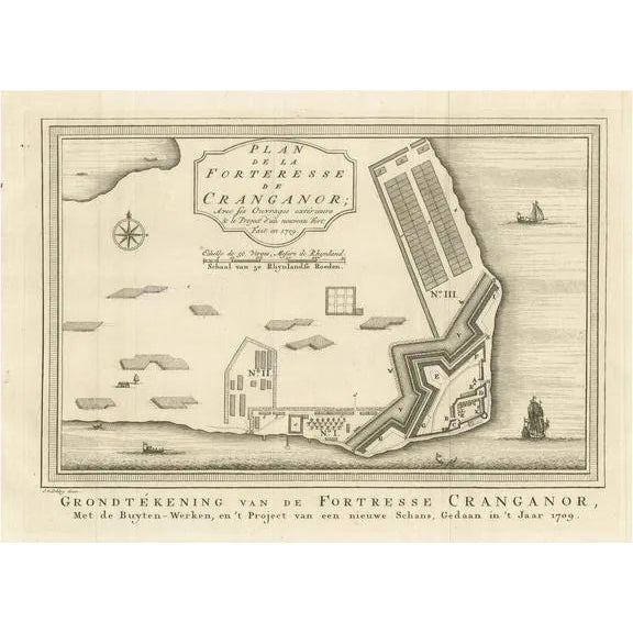 The Kodungallur Fortress by Jakob van der Schley, 1709 For Sale