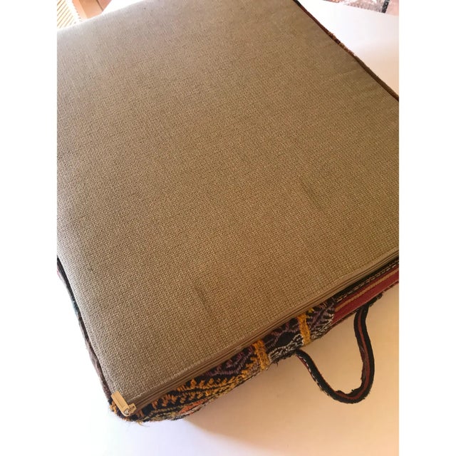 Textile Turkish Floor Hassock Pouf For Sale - Image 7 of 7