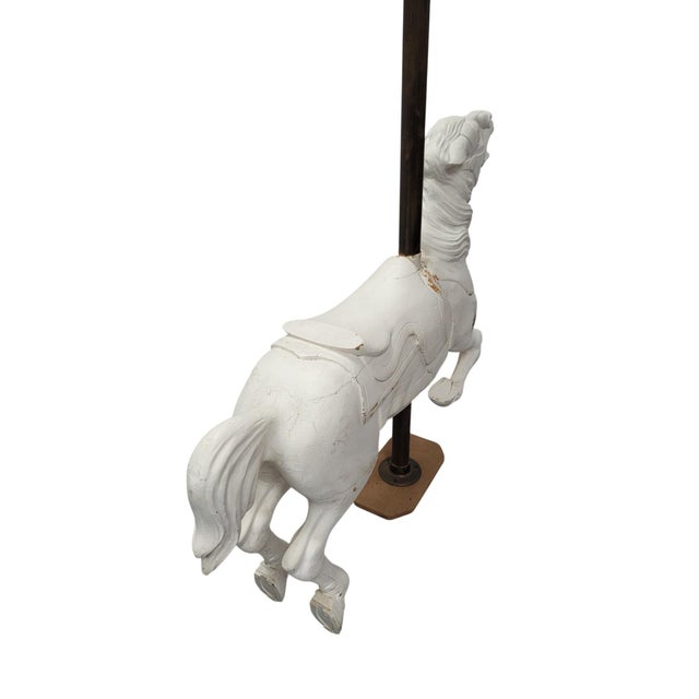 White Rare Solid Tiger Oak Carousel Prancer, "Philadelphia School Folk Art Horse" For Sale - Image 8 of 16