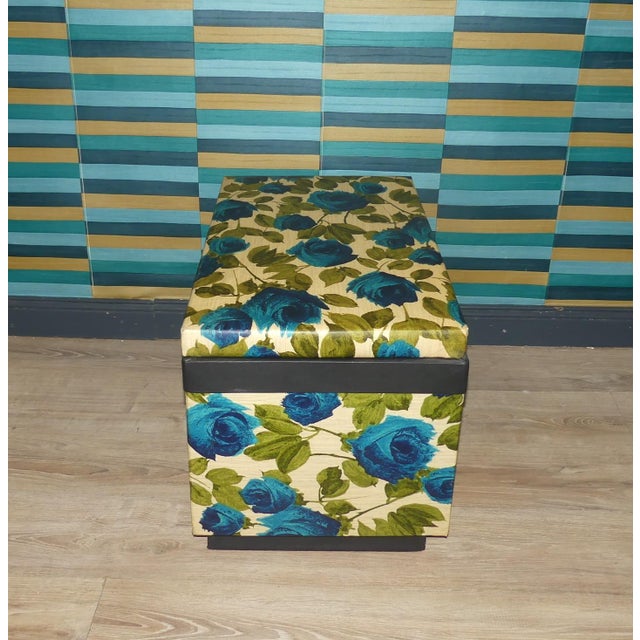 Laundry Box with Floral Upholstery, 1960s For Sale - Image 6 of 10