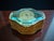 Antique jewelry box, 19th-century French manufacture, in gilded bronze with a beveled glass lid, finely crafted in the...