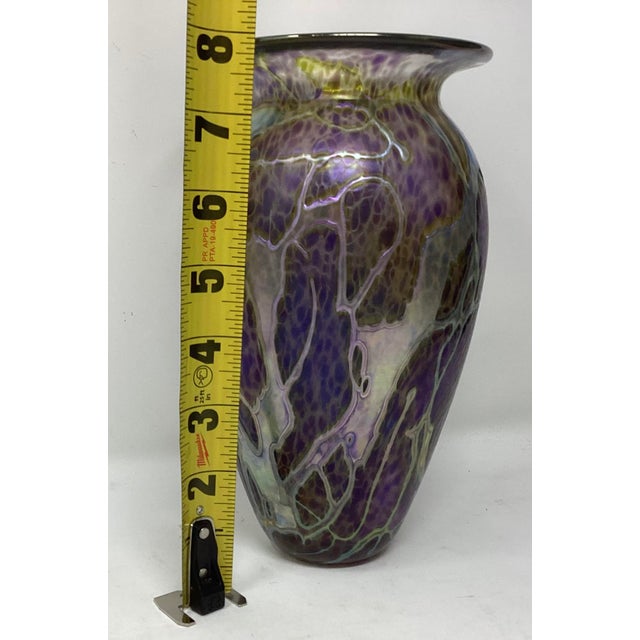 Art Nouveau Robert Eickholt Art Glass Vase Signed and Dated on Bottom For Sale - Image 3 of 5