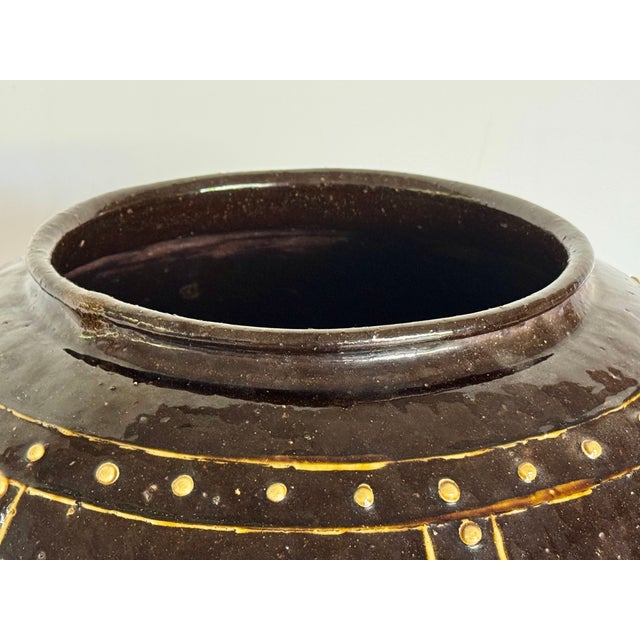 Ceramic 19th Century Glazed Ceramic Martaban Jar From Burma For Sale - Image 7 of 15