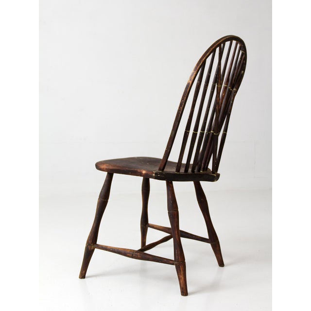Antique 19th Century Brace Back Windsor Chair For Sale - Image 12 of 17