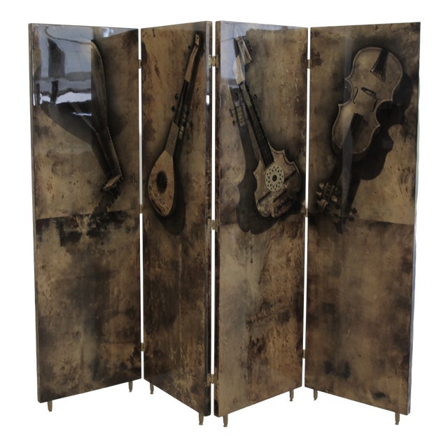 Vintage Signed Room Divider by Aldo Tura, Italy, 1960s For Sale