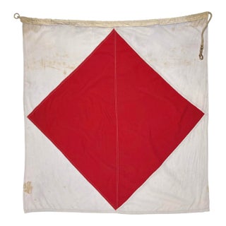 Large Vintage Cotton Nautical Signal Flag For Sale