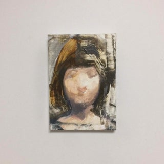 Figure I by Yushi Dangami | Oil on canvas Portrait of a girl with short hair. For Sale