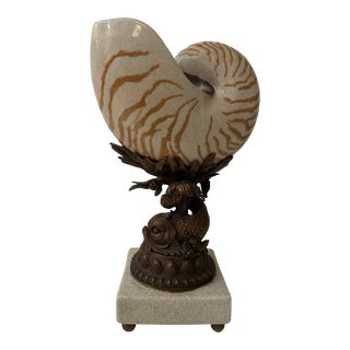 1990s Dolphin & Seashell Castilian Sculpture For Sale