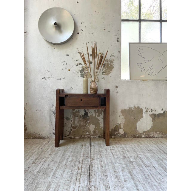 Brown Antique Brutalist Nightstand in Oak, 1890s For Sale - Image 8 of 18