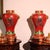 Mid 20th Century Pair of Chinese Cloisonné Vases | Red Ground Dragon & Phoenix Motif With Stands For Sale - Image 5 of 9