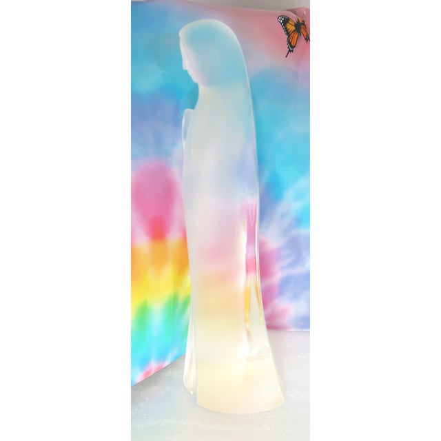 Transparent Lalique (France) "Madonna" Fine Crystal, Frosted and Clear, Signed For Sale - Image 8 of 10