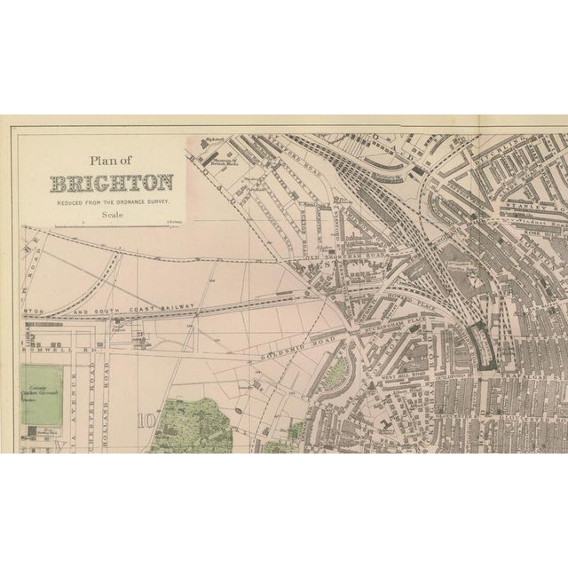 Decorative Map of Brighton Seafront, 1885 For Sale - Image 3 of 9