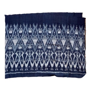 Sumba Island Indigo Indonesian Handwoven Ikat Textile For Sale